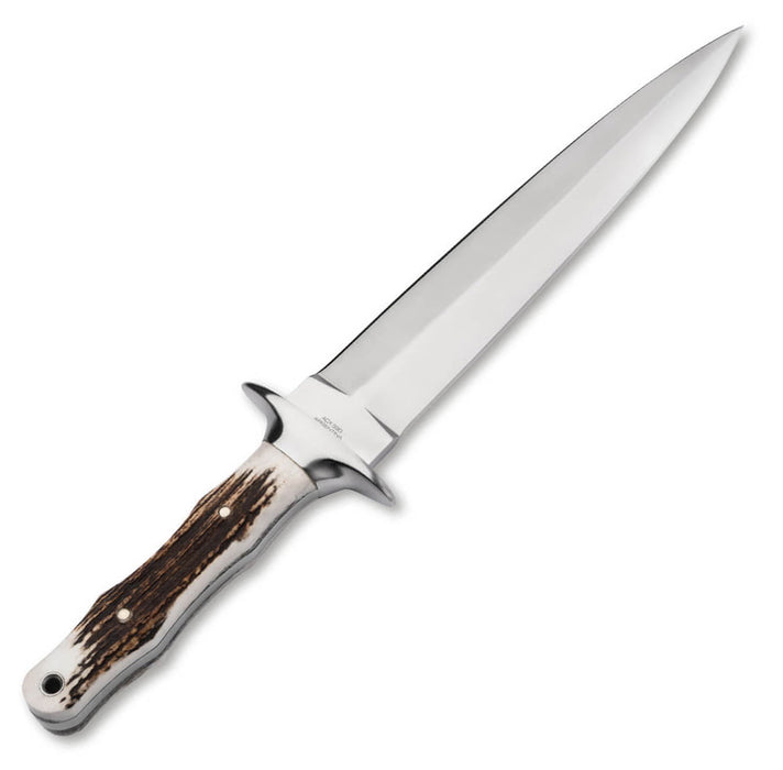Boker Colmillo HX 02BA5918HX (ACX390, Dagger, Satin, Stag) Fixed Blade