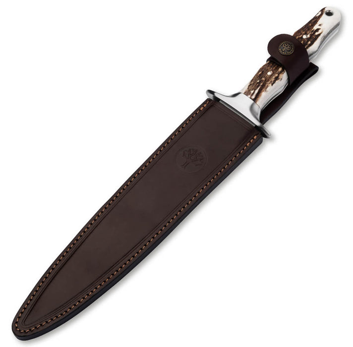 Boker Colmillo HX 02BA5918HX (ACX390, Dagger, Satin, Stag) Fixed Blade