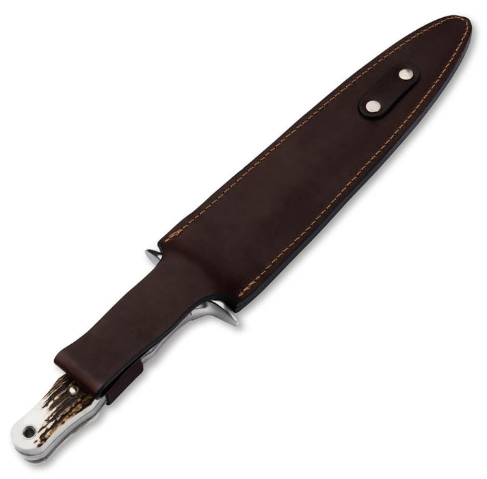 Boker Colmillo HX 02BA5918HX (ACX390, Dagger, Satin, Stag) Fixed Blade