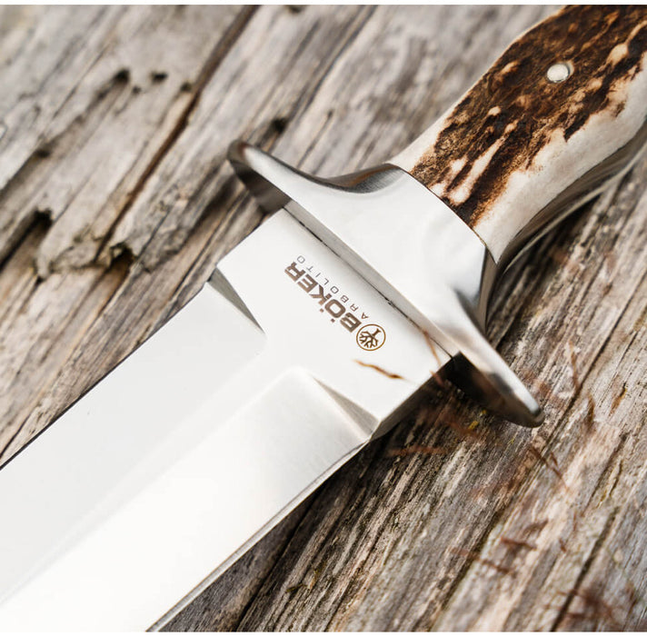 Boker Colmillo HX 02BA5918HX (ACX390, Dagger, Satin, Stag) Fixed Blade