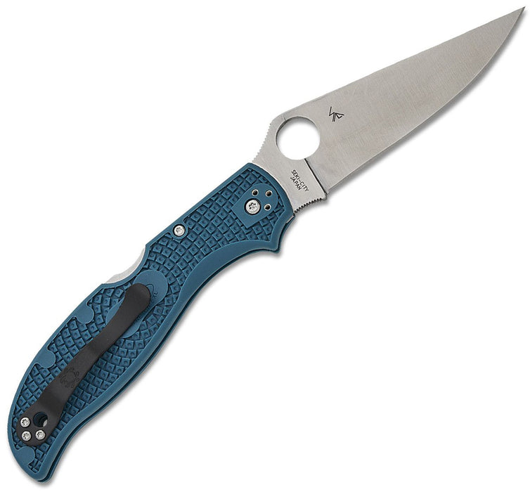 Spyderco Stretch 2 XL Lightweight (K390, Clip Point, Satin, FRN, Blue) Pocket Knife C258FPK390