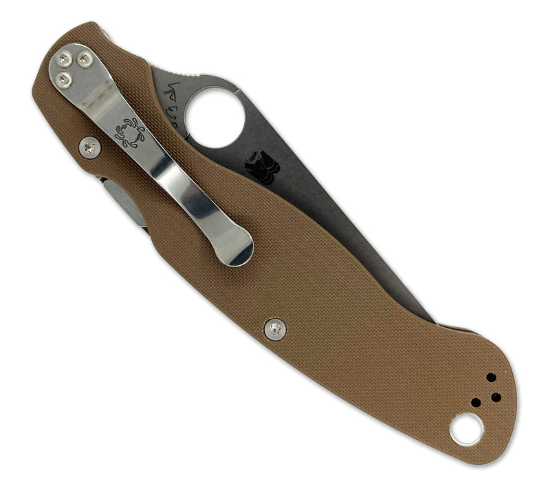 Spyderco C36GPBN15V2 Military 2 Sprint Run (15V, Clip Point, Stonewash, G10, Brown) Pocket Knife
