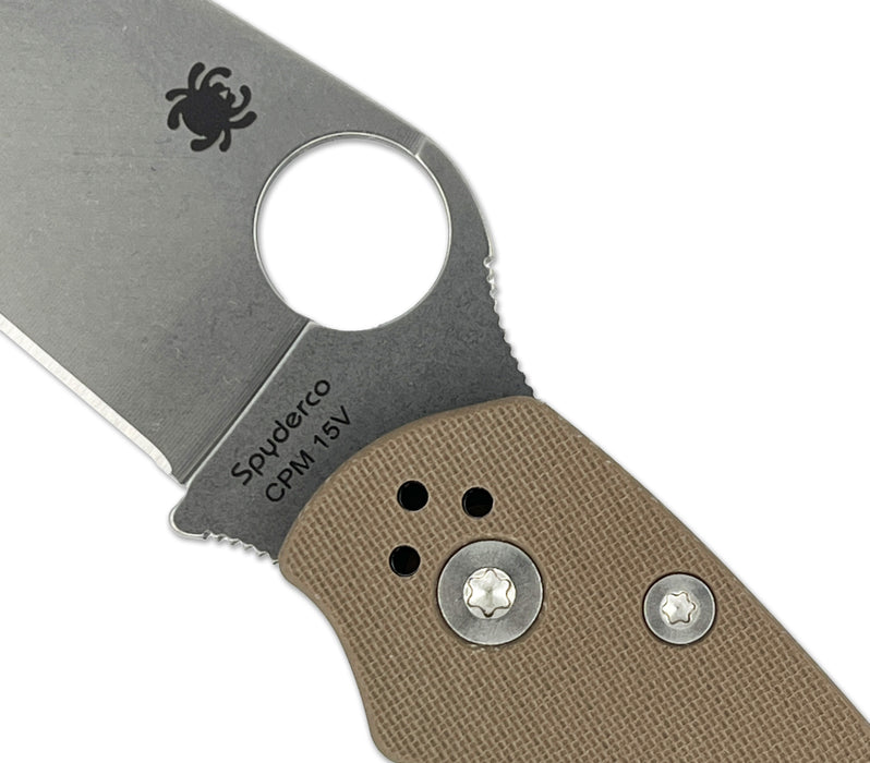 Spyderco C36GPBN15V2 Military 2 Sprint Run (15V, Clip Point, Stonewash, G10, Brown) Pocket Knife