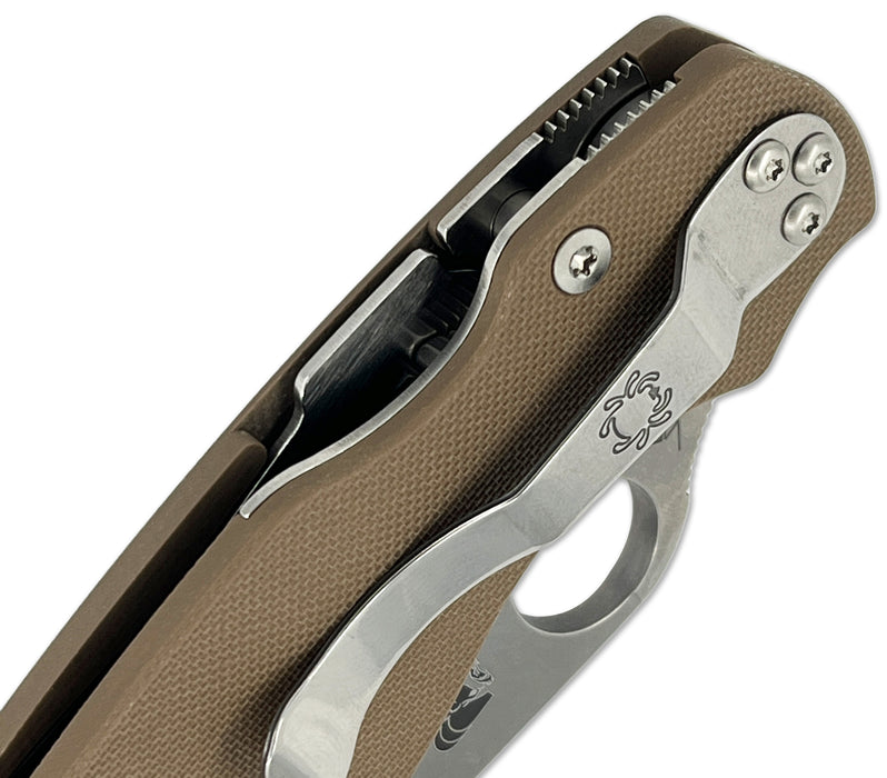 Spyderco C36GPBN15V2 Military 2 Sprint Run (15V, Clip Point, Stonewash, G10, Brown) Pocket Knife