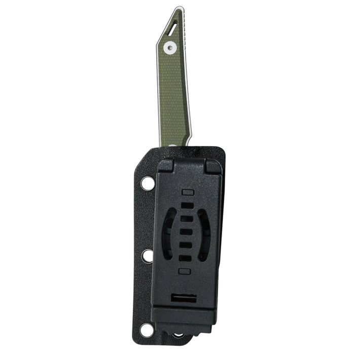Kubey KU430E Goliath (14C28N, Tanto Point, Beadblast, Green Micarta) Fixed Blade Knife