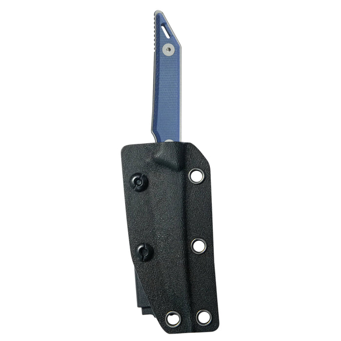 Kubey KU430C Goliath (14C28N, Tanto Point, Beadblast, Denim Micarta) Fixed Blade Knife