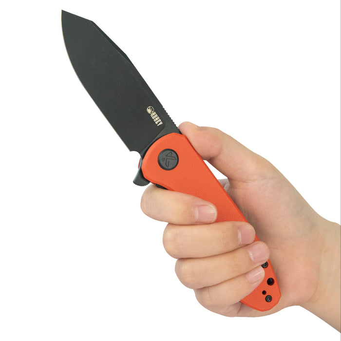 Kubey KU358O Master Chief (14C28N, Reverse Tanto, Blackwash, Orange G10, Liner Lock) Folding Pocket Knife