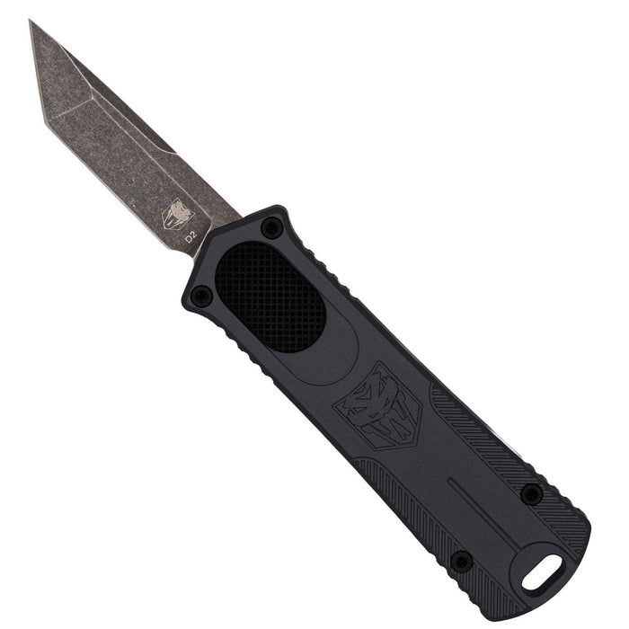 CobraTec CALI952GEN2BLKTNS California OTF 952 Gen II (D2, Tanto, Stonewashed, Aluminum, OTF) Automatic Pocket Knife