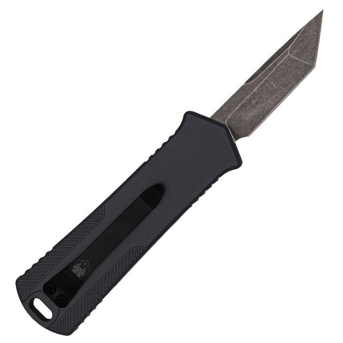 CobraTec CALI952GEN2BLKTNS California OTF 952 Gen II (D2, Tanto, Stonewashed, Aluminum, OTF) Automatic Pocket Knife