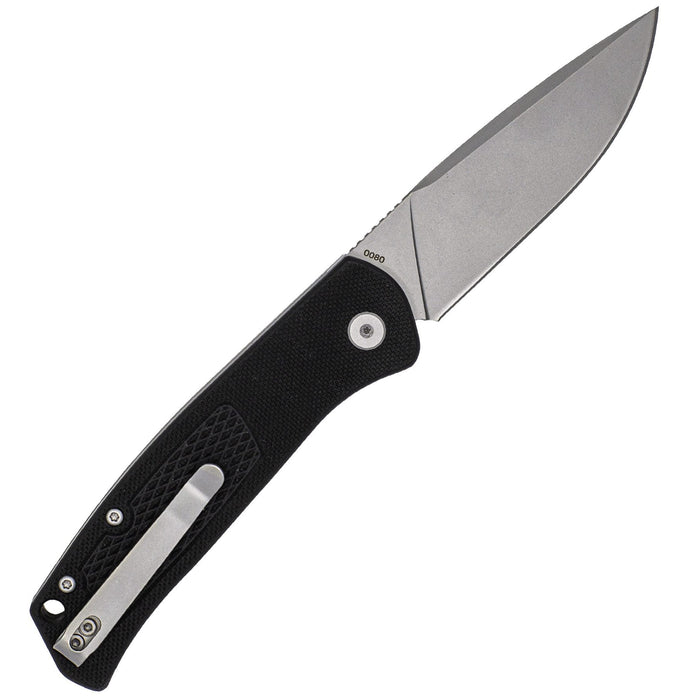 CobraTec CTRECBLK Recon (VG10, Drop Point, Stonewashed, Black, G10,) Automatic Pocket Knife
