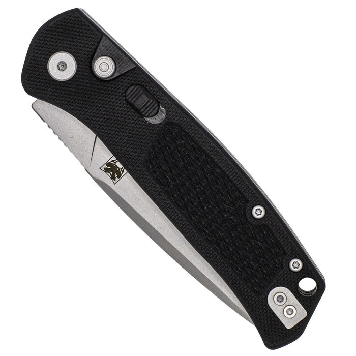 CobraTec CTRECBLK Recon (VG10, Drop Point, Stonewashed, Black, G10,) Automatic Pocket Knife