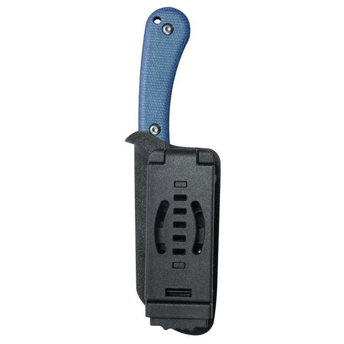 Kubey KU412C RockHopper (14C28N, Wharncliffe, Beadblast, Blue Micarta) Fixed Blade Knife