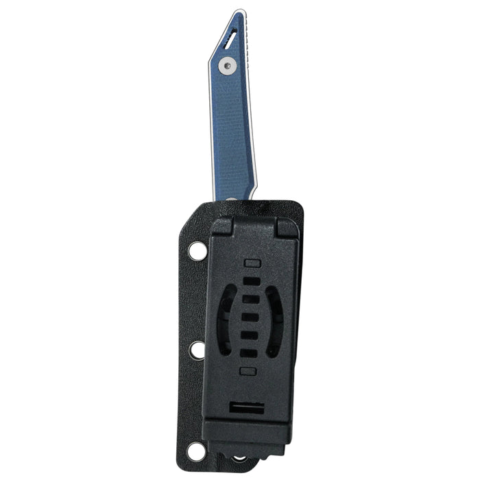Kubey KU430C Goliath (14C28N, Tanto Point, Beadblast, Denim Micarta) Fixed Blade Knife