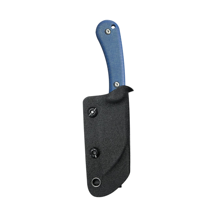 Kubey KU412C RockHopper (14C28N, Wharncliffe, Beadblast, Blue Micarta) Fixed Blade Knife