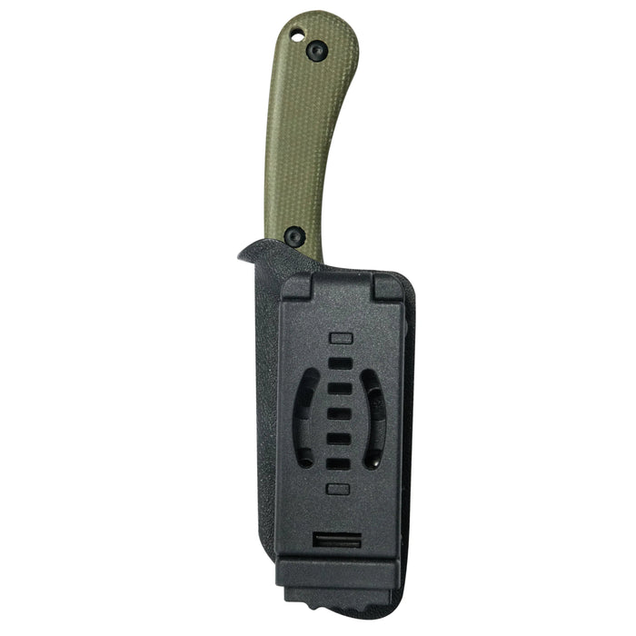 Kubey KUB412F RockHopper (14C28N, Wharncliffe, Blackwash, Green Micarta) Fixed Blade Knife