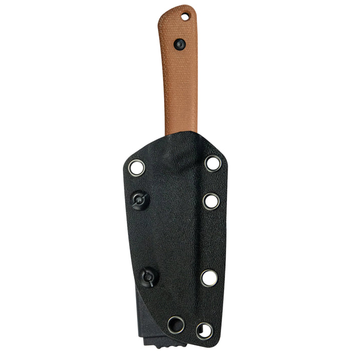 Kubey KU413F Thorn (14C28N, Drop Point, Blackwash, Brown Micarta) Fixed Blade Knife