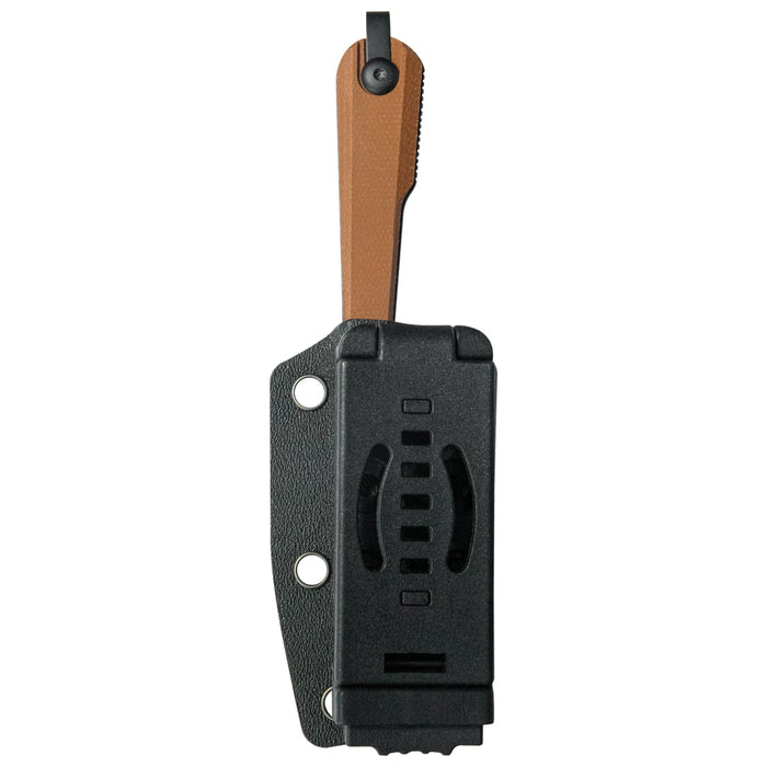 KUBEY KU451C YAG (14C28N, Drop Point, Blackwash, Brown Micarta, Kydex Sheath) Fixed Blade Knife