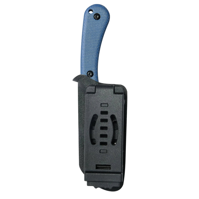 Kubey KU412D RockHopper (14C28N, Wharncliffe, Blackwash, Blue Micarta) Fixed Blade Knife