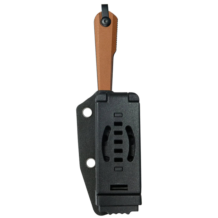 KUBEY KU450C YAG (14C28N, Sheepsfoot, Blackwash, Brown Micarta, Kydex Sheath) Fixed Blade Knife