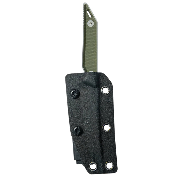 Kubey KU430E Goliath (14C28N, Tanto Point, Beadblast, Green Micarta) Fixed Blade Knife