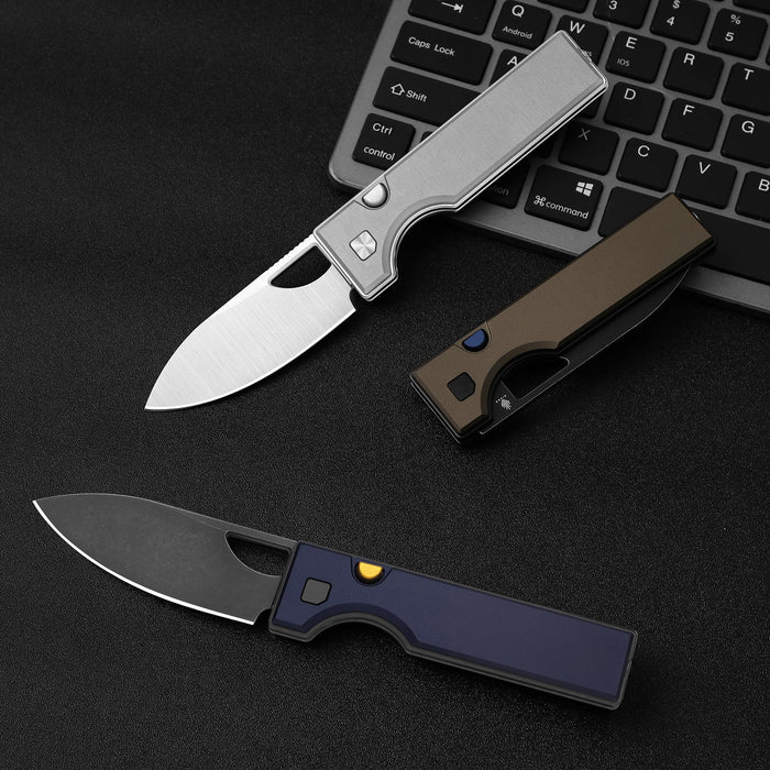 Kizer V3708A1 Little Ringbo (AEB-L, Satin, Drop Point, Aluminum) Pocket Knife