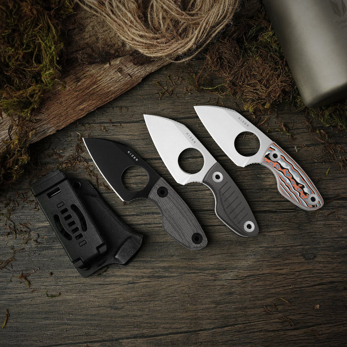 Kizer 1114A1 Nightjar (AUS-10, Sheepsfoot, Black PVD, Stonewashed, Micarta) Fixed Blade Knife