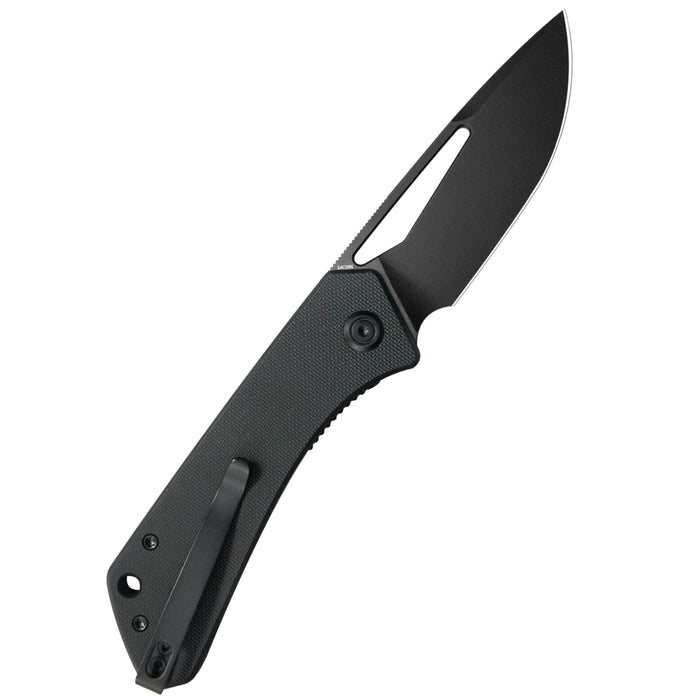 Kubey KU331S Thalia (14C28N, Drop Point, Blackwash, Black G10) Front Flipper EDC Pocket Folding Knife