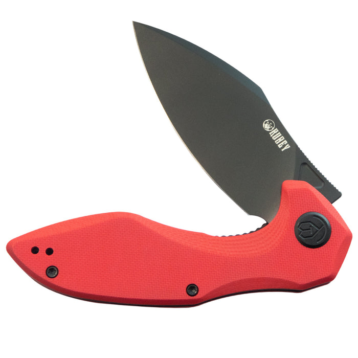 Kubey KU236P Noble (14C28N, Clip Point, Blackwash, Red G10, Liner Lock) Folding Pocket Knife