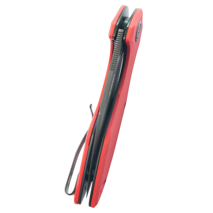 Kubey KU236P Noble (14C28N, Clip Point, Blackwash, Red G10, Liner Lock) Folding Pocket Knife