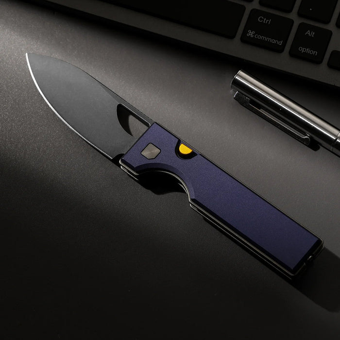 Kizer V3708A3 Little Ringbo (AEB-L, PVD Coating & Stonewashed, Drop Point, Aluminum) Pocket Knife