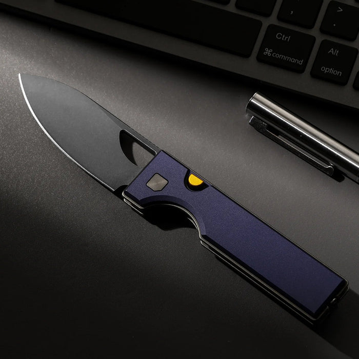 Kizer V3708A2 Little Ringbo (AEB-L, Drop Point, PVD Coating & Stonewashed, Aluminum) Pocket Knife