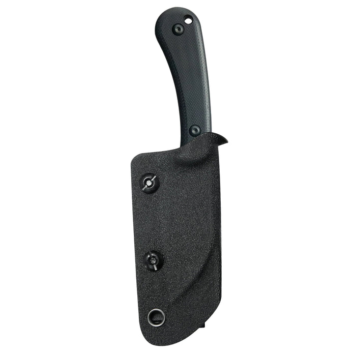 Kubey KU412B RockHopper (14C28N, Wharncliffe, Blackwash, Black G10) Fixed Blade Knife