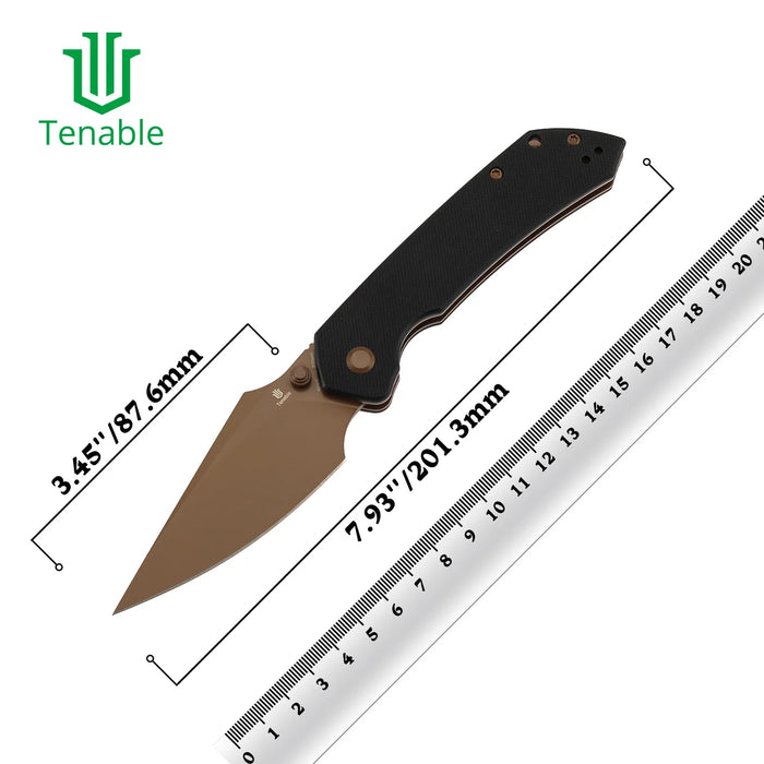 Tenable B1034H3 Fenrir (Nitro-V, Harpoon, Blackwash, Rose Gold Coated, Black G10) Folding Knife