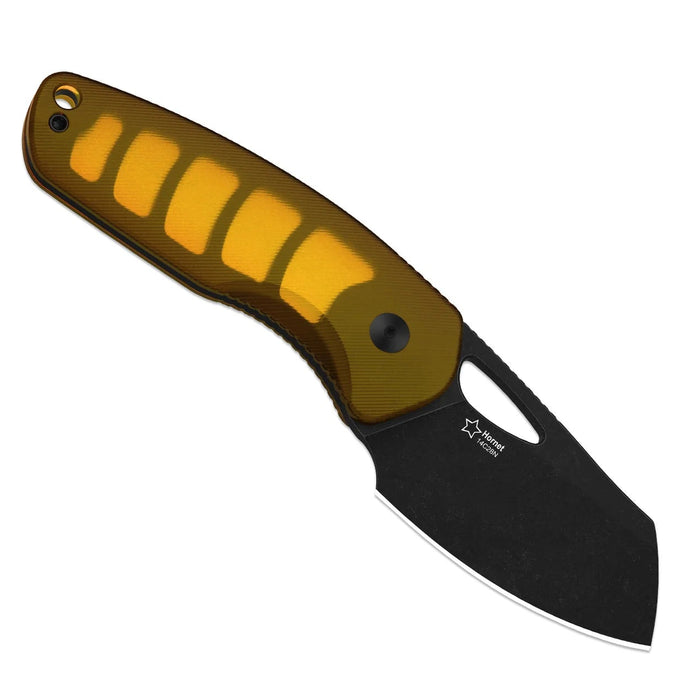 Kizer 1074A1 Hornet (14C28N, Sheepsfoot, Black PVD, Stonewashed, PEI) Fixed Blade Knife