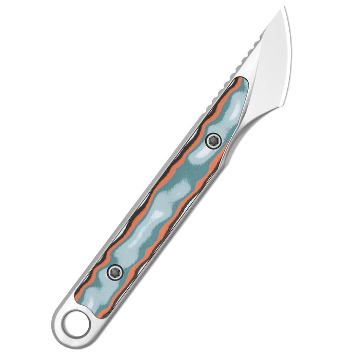 Kizer 1089A1 Cannoli (AUS-10, Drop Point, Satin, Vortex Pattern Micarta) Fixed Blade Knife