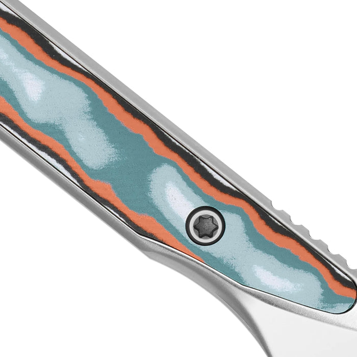 Kizer 1089A1 Cannoli (AUS-10, Drop Point, Satin, Vortex Pattern Micarta) Fixed Blade Knife