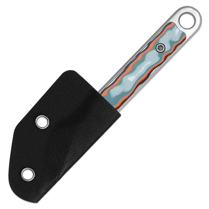 Kizer 1089A1 Cannoli (AUS-10, Drop Point, Satin, Vortex Pattern Micarta) Fixed Blade Knife