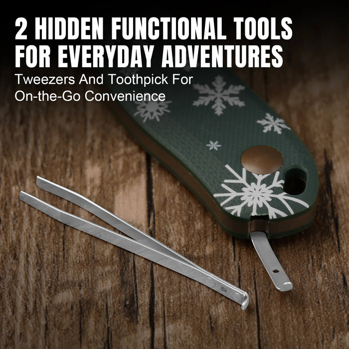 Kizer 1094MC1 Drop Bear Fix (D2, Drop Point, PVD, G10) Limited Christmas Edition Fixed Blade Knife With FREE Kizer Pac-Bar