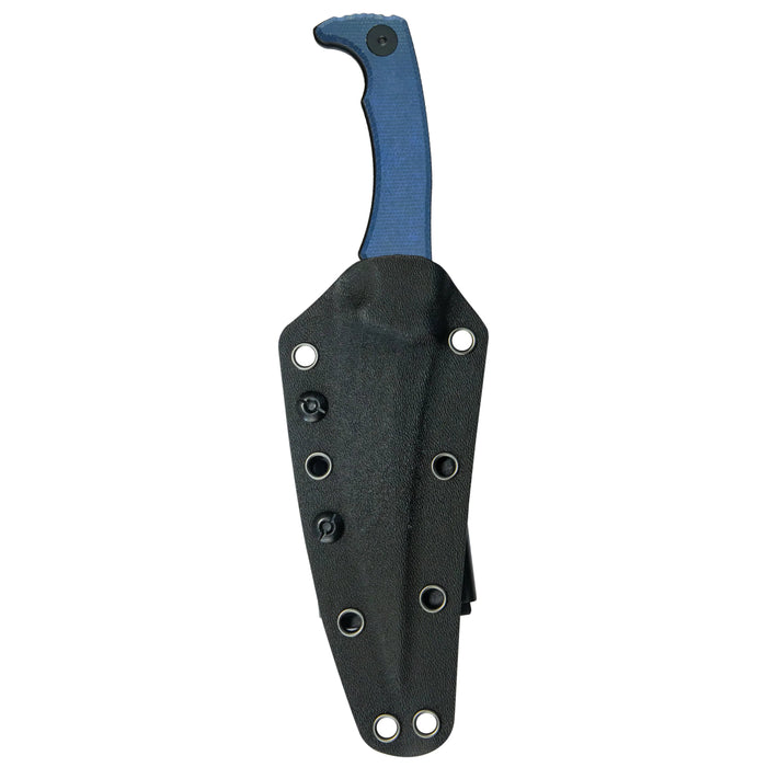 Kubey KU477D Sicarii (14C28N, Skinner, Blackwash, Blue Micarta) Fixed Blade Knife