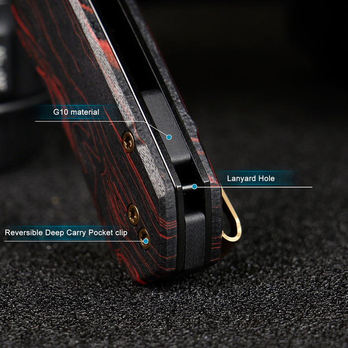 REMETTE RNGC8 RT-Rhino (14C28N, Copper TiNi, Drop Point, G10, Red/Black) Folding Knife