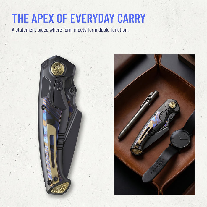Remette SCPT-B RT-Scepter (M390, Harpoon, DLC, Titanium Timascus, Button Frame Lock) Pocket Knife