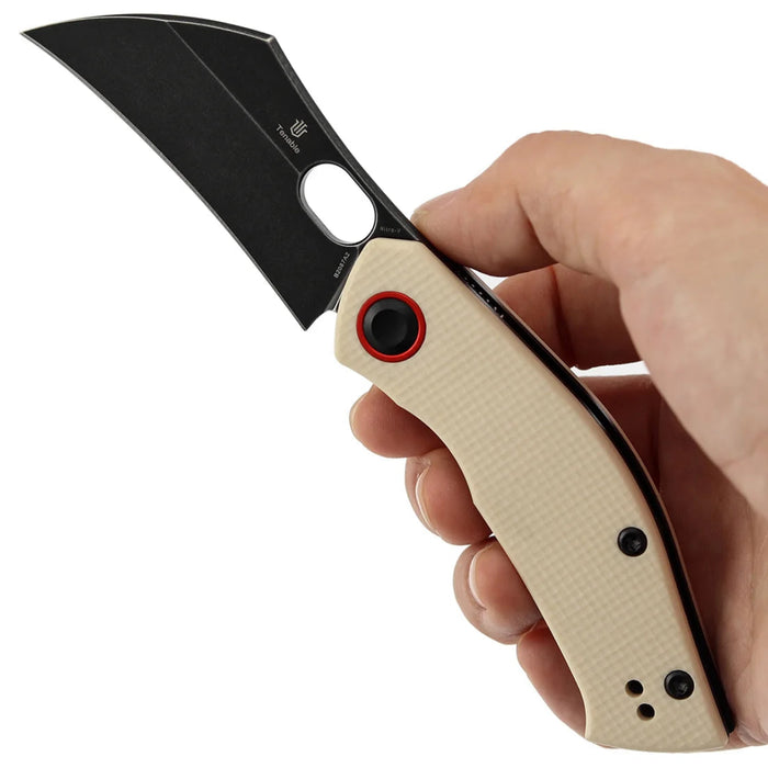 Tenable B2087A2 Osprey (Nitro-V, Recurved Hawkbill, Blackwash, Ivory White G10) Pocket Knife
