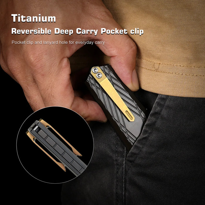 Remette RTIP-A RT-Infinite Power (M390, Dagger, Satin, Titanium) Pocket Knife