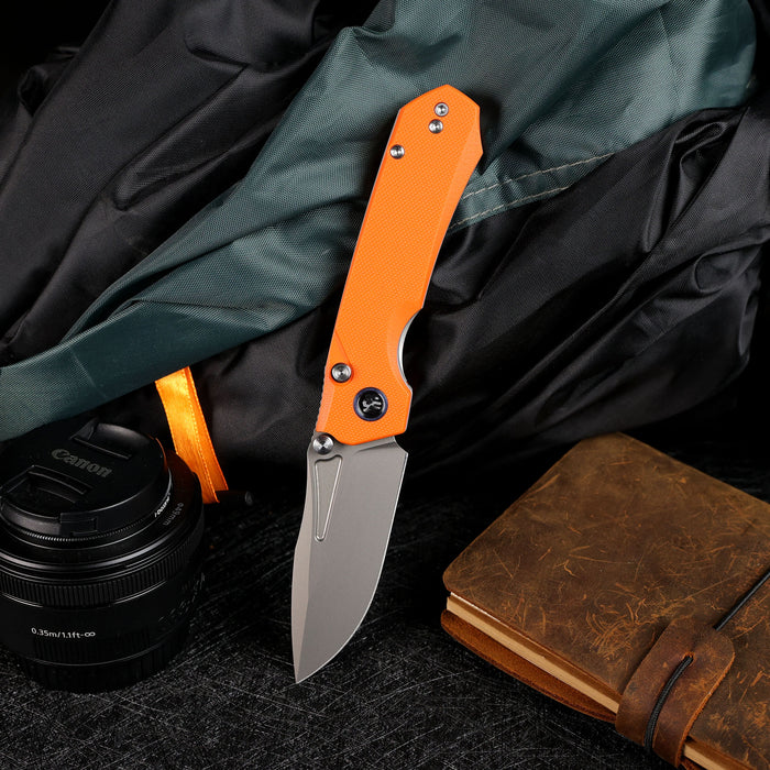 REMETTE RNGD3 RT-Rhino (D2, Bead Blast, Drop Point, G10, Orange) Folding Knife