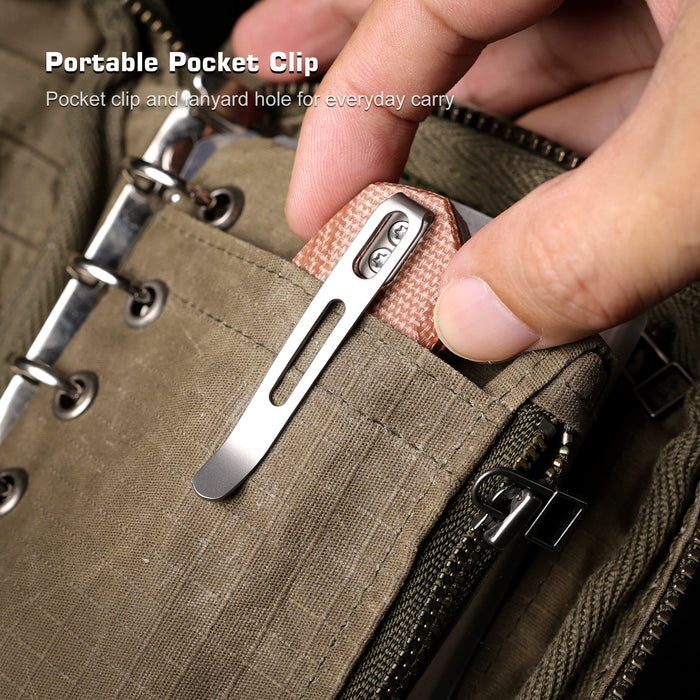 Remette RTCMLF RT-Camel (14C28N, Sheepsfoot, Ceramic Sandblasted, Micarta, Button Liner Lock) Folding Pocket Knife