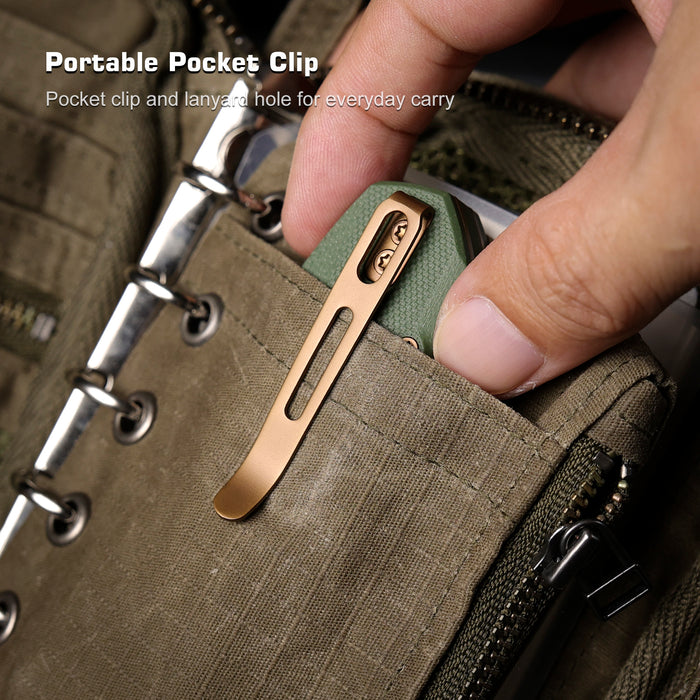 Remette RTCMLD RT-Camel (14C28N, Sheepsfoot, Titanium Plated, G10, Button Liner Lock) Folding Pocket Knife