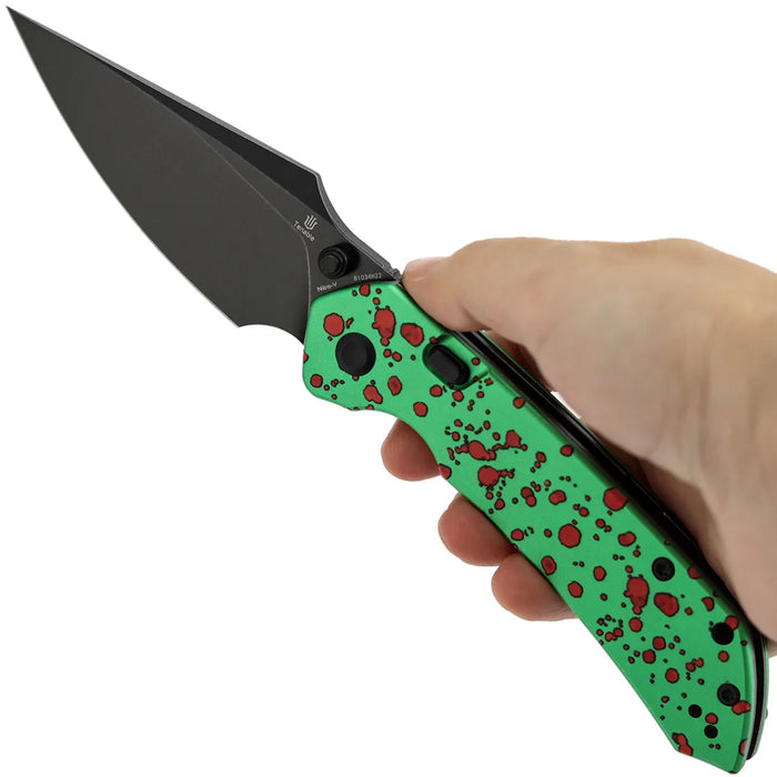Tenable B1034H22 Fenrir (Nitro-V, Blackwash, Harpoon, Green Aluminum with Zombie Blood) Pocket Knife
