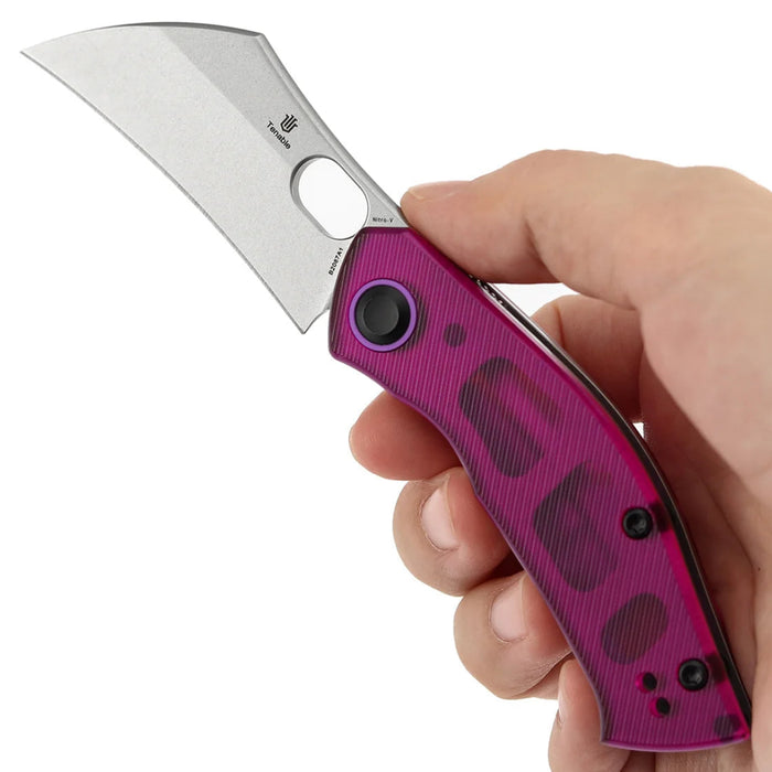 Tenable B2087A1 Osprey (Nitro-V, Recurved Hawkbill, Stonewashed, Purple PC) Pocket Knife