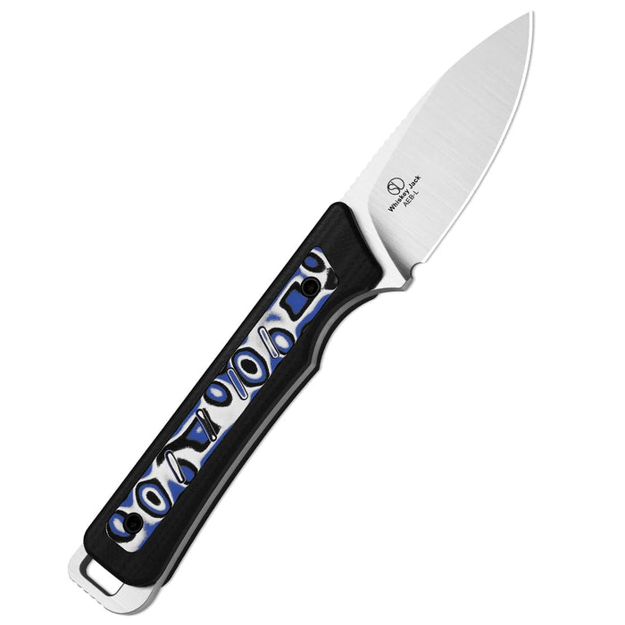 Kizer 1108A6 Whiskey Jack (AEB-L, Drop Point, Satin, G10, Micarta, Skeletonized Tang) Fixed Blade Knife