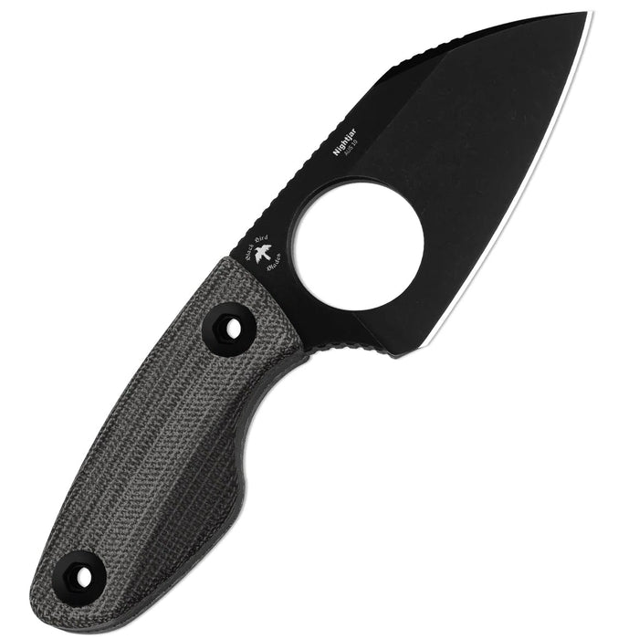 Kizer 1114A1 Nightjar (AUS-10, Sheepsfoot, Black PVD, Stonewashed, Micarta) Fixed Blade Knife